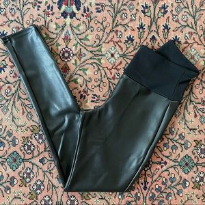 Spanx Assets Black Leggings Faux Leather S